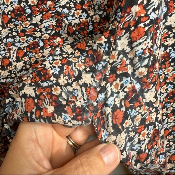 Denim & Flower | Brown Floral Button Down Shirt | Sz M - Picture 9 of 10